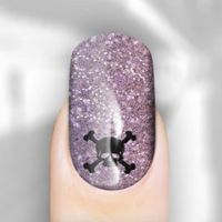 Rebel Nails Nail Wraps - Multicoloured Pastel Glitter Skull Wraps for Fingers