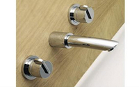 3 Hole Bath Filler - Wall Mounted V147 - Satin Stainless Finish