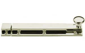 Knob Slide Bolt 203 x 42 mm - Polished Chrome Plate