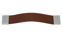 Leather Strap Handle 158 mm - Chestnut Leather and Satin Nickel