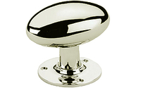 Oval Mortice Knobs 68mm - Satin Chrome Plate