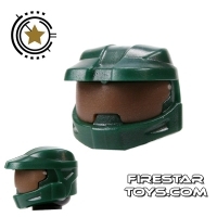 BrickForge - Halo Space Marine Helmet - Dark Green - Bronze Visor