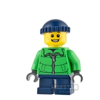 LEGO City Mini Figure - Green Winter Jacket and Freckles