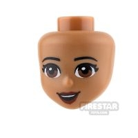 LEGO Friends Mini Figure Heads - Brown Eyes and Dark Red Lips