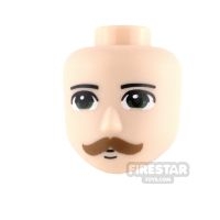 LEGO Friends Minifigure Heads Dark Orange Moustache