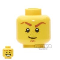 LEGO Mini Figure Heads - Goatee,  Freckles,  Determined / Smile with Teeth,  Eyes Closed