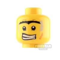 LEGO Mini Figure Heads - Connected Eyebrows - Determined / Scared