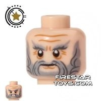 LEGO Mini Figure Heads - Wavy Beard - Gray