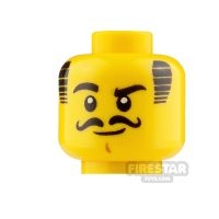 LEGO Mini Figure Heads Black Hair and Moustache