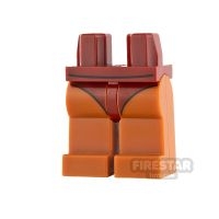 LEGO Mini Figure Legs - Dark Orange with Dark Red Leotard