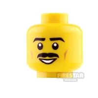 LEGO Minifigure Head Black Moustache and Smile