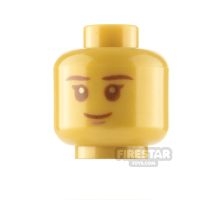 LEGO Minifigure Head Brown Eyebrows and Smile