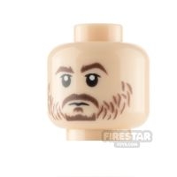 LEGO Minifigure Head Brown Stubble Smile and Neutral