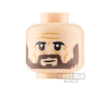 LEGO Minifigure Heads Brown Beard Neutral and Angry