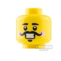LEGO Minifigure Heads Moustache and Goatee Smile / Open Mouth Smile