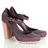 Purple Patent Marilyn Contrast Heeled Shoe