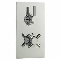 Brass Concealed Thermostatic Twin Shower Faucet Valve Diverter 2 Outlet