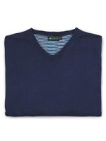Classic V-Neck Jumper - Navy