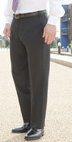 Plain Front Black Trousers