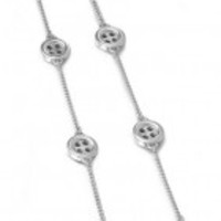 4 Button Drop Earrings (Sterling silver)