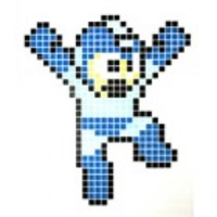bARTon Megaman Hand Painted Canvas Art 24x36