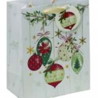 Christmas Gift Bag - Christmas Baubles - Medium - BAB025