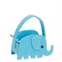 Felt Basket/Gift Bag - Baby Blue Elephant - HW205