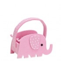 Felt Basket/Gift Bag - Baby Pink Elephant - HW205