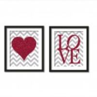 Glitter Love- Heart and Word PRINT ART