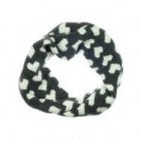 Hearts Twist Scarf – Charcoal/ White