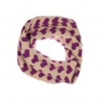 Hearts Twist Scarf – Nude/ Magenta