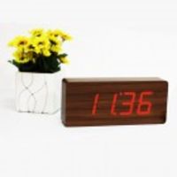 Slab Teak Wooden Alarm Clock