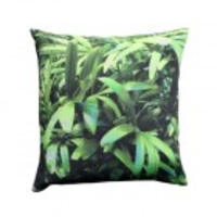 Zingy Palm Print Linen Cushion