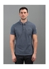 Flower Collar Polo Shirt Blue