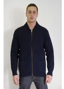 Front Zip Cardigan Navy
