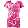 Iron Fist Shimmer Wishbone Design Skinny Fit T shirt (Pink)