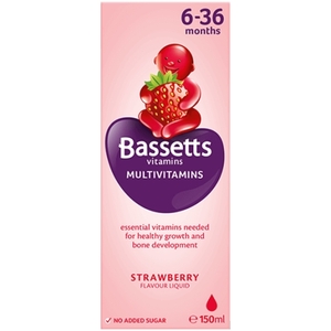 Bassetts 6-36 Months Multivitamins Strawberry Flavoured Liquid 150ml