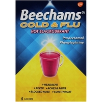 Beechams Cold & Flu Hot Blackcurrant Sachets 5s