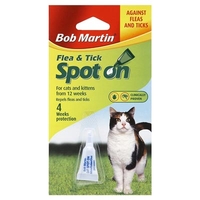 Bob Martin Flea & Tick Spot On for Cats - 4 Weeks Protection