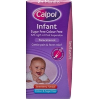 Calpol Infant Strawberry Flavoured Sugar Free & Colour Free Suspension 100ml