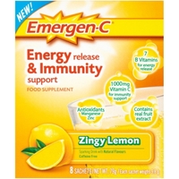 Emergen-C Energy Release & Immunity Support Zingy Lemon Sachets 8s