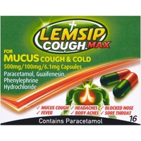 Lemsip Cough Max for Mucus Cough & Cold Capsules 16s
