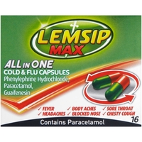 Lemsip Max All in One Cold & Flu Capsules 16s