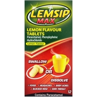 Lemsip Max Lemon Flavour Tablets 12s