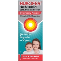 Nurofen for Children Cold,  Pain & Fever Strawberry Flavour 100ml