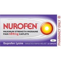 Nurofen Maximum Strength Migraine Pain 684mg Caplets 12s