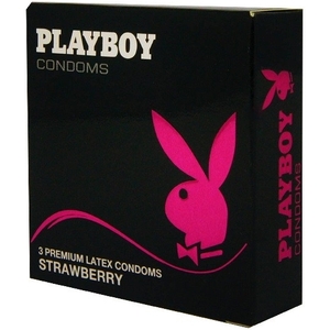 Playboy Strawberry Condoms 3s