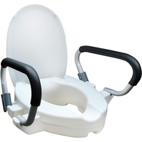 Raised Toilet Seat with Rails