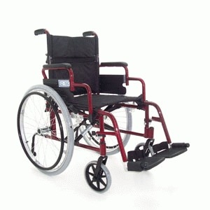 Z-TEC Folding Aluminium Self Propelled Wheelchair - Burgundy