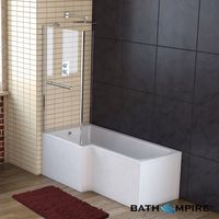 1500mm - L-Shaped Bath with Screen & Rail - Left Hand (Excludes panels)